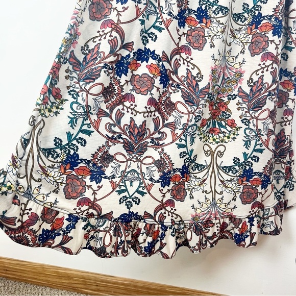 Vintage Y2K Boho Off Shoulder Floral Maxi Dress Asymmetrical Hem Hippie Gypsy S - Picture 9 of 14